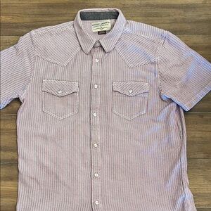 CODY JAMES Western Red/Blue/White Striped Snap Up Men's Shirt. Sz Large